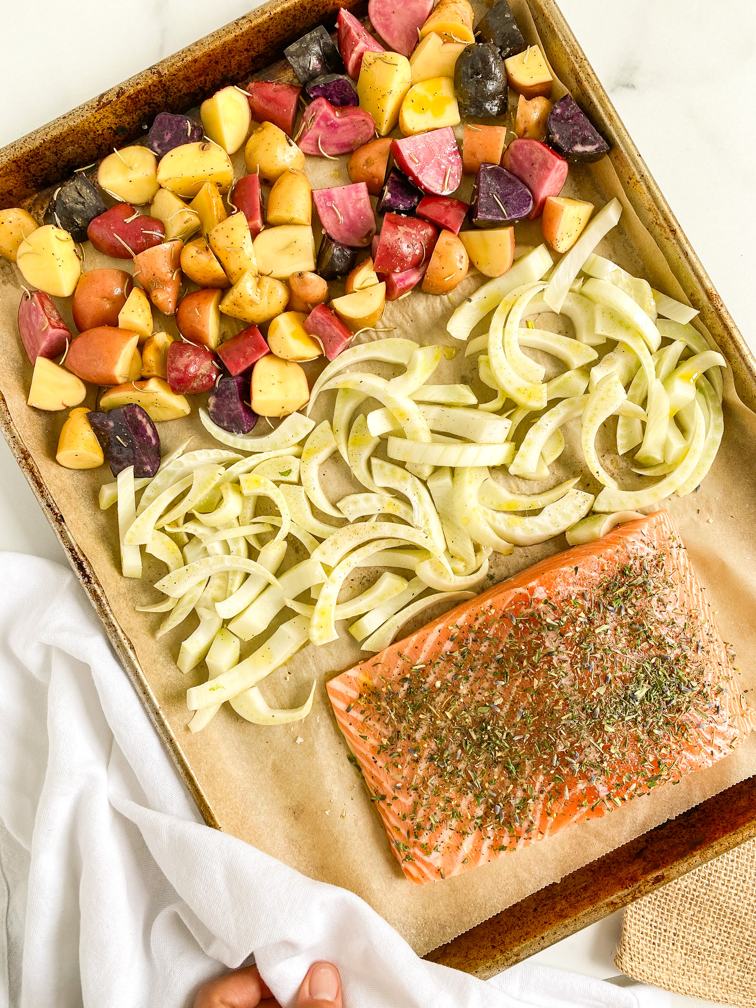 Sheet Pan Salmon with Fennel and Potatoes