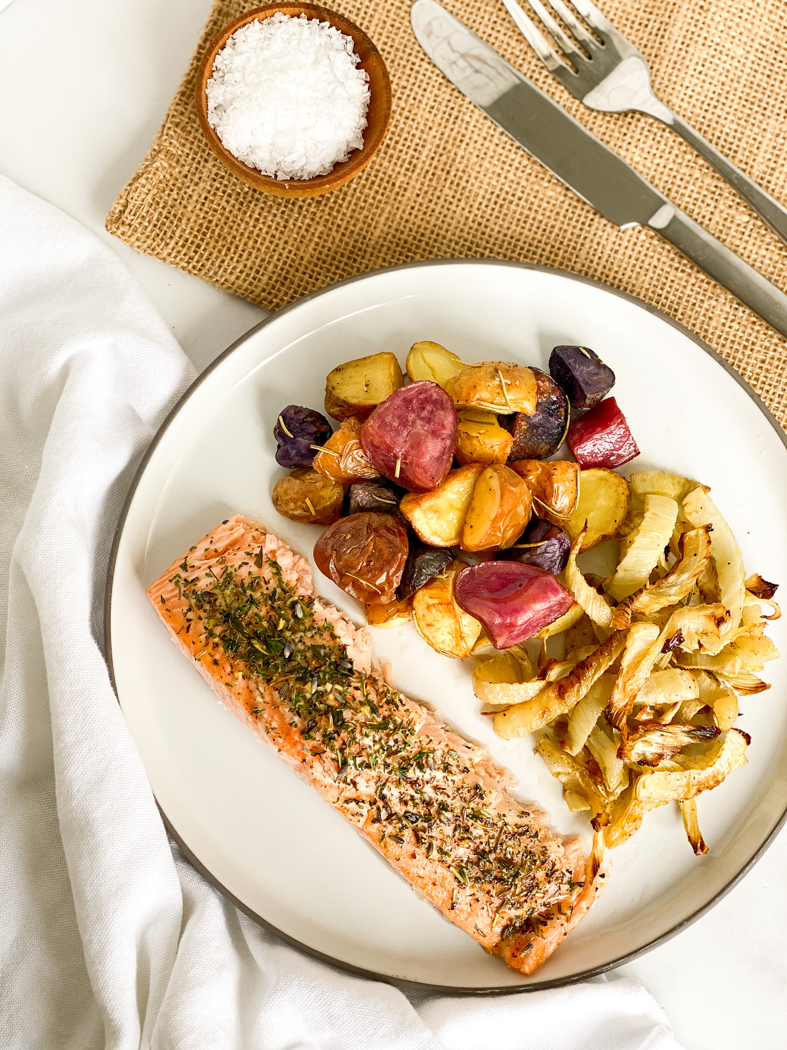Sheet Pan Salmon with Fennel and Potatoes